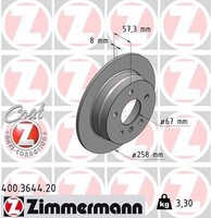 2X Zimmermann Bremsscheibe 400.3644.20 FüR MERCEDES-BENZ