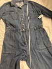 Old Navy Blue Denim Jumpsuit Collared Long Sleeve Button Front Pockets Size L — photo 8