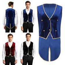 Hombre Frack Halloween Chaleco Circo Circo Disfraz Banquete Blazer Noche Retro