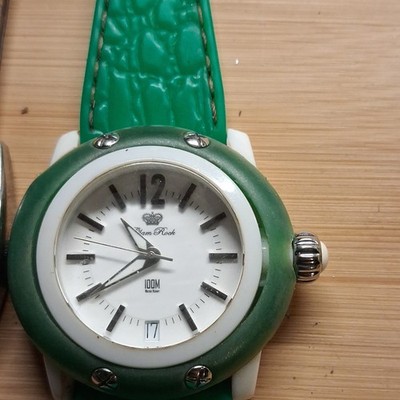 Glam Rock Miss Miami Beach Green Rubber Band Analog 100m Wristwatch