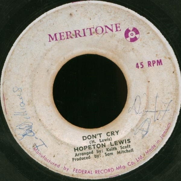 Hopeton Lewis - Don't Cry / A De Pon Dem (7") (Very Good Plus (VG+)) - 418352108