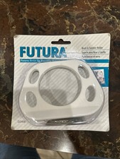 Futura Toothbrush Holder White For 4 Toothbrushes Plus Tumbler Holder Wall Mount