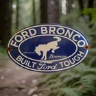 Vintage Ford Motors Porcelain Sign Approved Sales Service Detroit MI Mustang GT