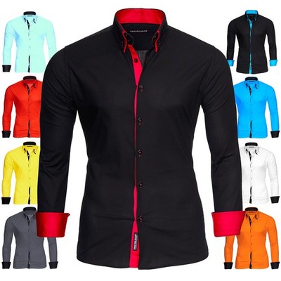 Reslad Herren-Hemd Bügelleicht Freizeit-Hemd Business-Hemd Slim Fit Hemden 7050