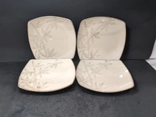 Florida Marketplace Bamboo Salad Plates, 7.5" Square Plates, Set of 4, Tableware