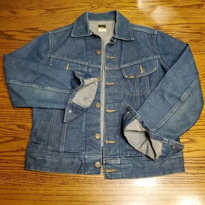 Vintage 70s 80s Lee Riders Denim Trucker Jacket 101-J Made USA Size 36R Perfect