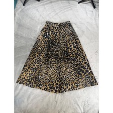 Anna Frank VTG Y2K 100 Silk Leopard Print A Line Mini Skirt Office Siren Sz S