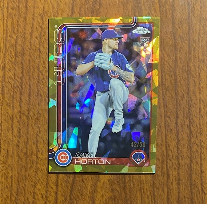 2025 Topps Chrome Update Sapphire #USC63 Cade Horton Gold Refractor Rookie /50