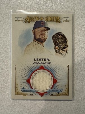 Jon Lester 2020 Topps Allen & Ginter #FSRB-JL Full-Size Relics B MEM TY1
