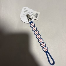 Mud Pie Baby Baseball Silicone Pacy Strap Pacifier Clip