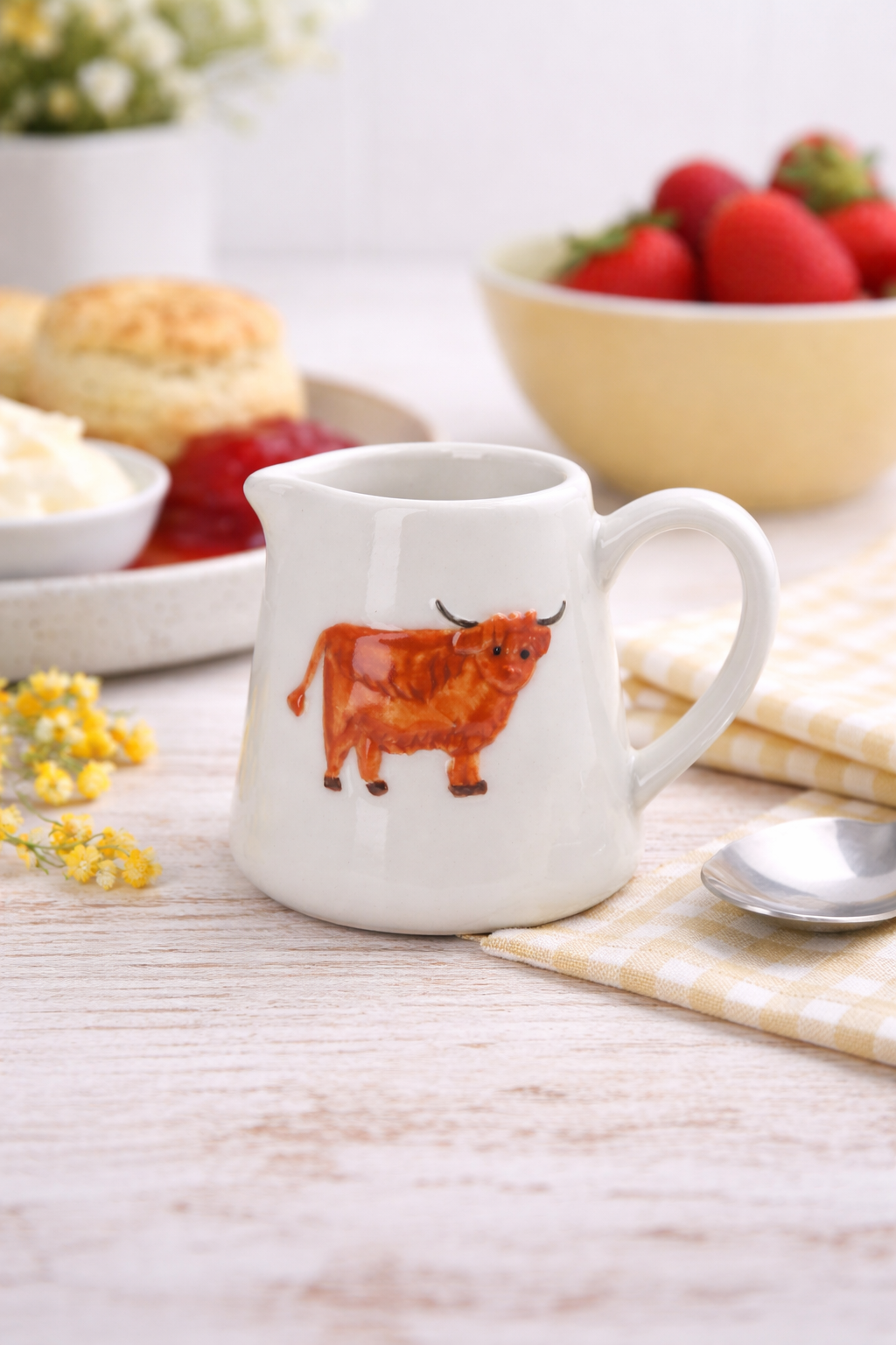 Highland Cow Mini Jug Stoneware Creamer Milk Jug Farmhouse Style