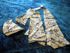Vtg Feedsack Flour Sack Fabric 40s Light & Medium Blue Flowers Remnant Quilt — photo 4