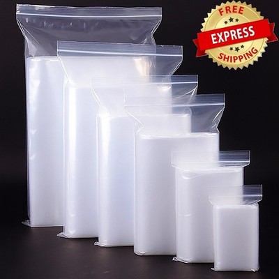GRIP SEAL BAGS Selbstwiederverschließbar Klar Polyethylen Poly Kunststoff Reißverschluss Alle Größen