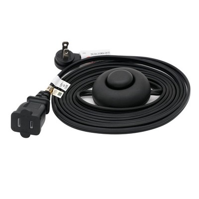 10 Ft 2 Prong Extension Cord With Foot Switch Black Power Cable