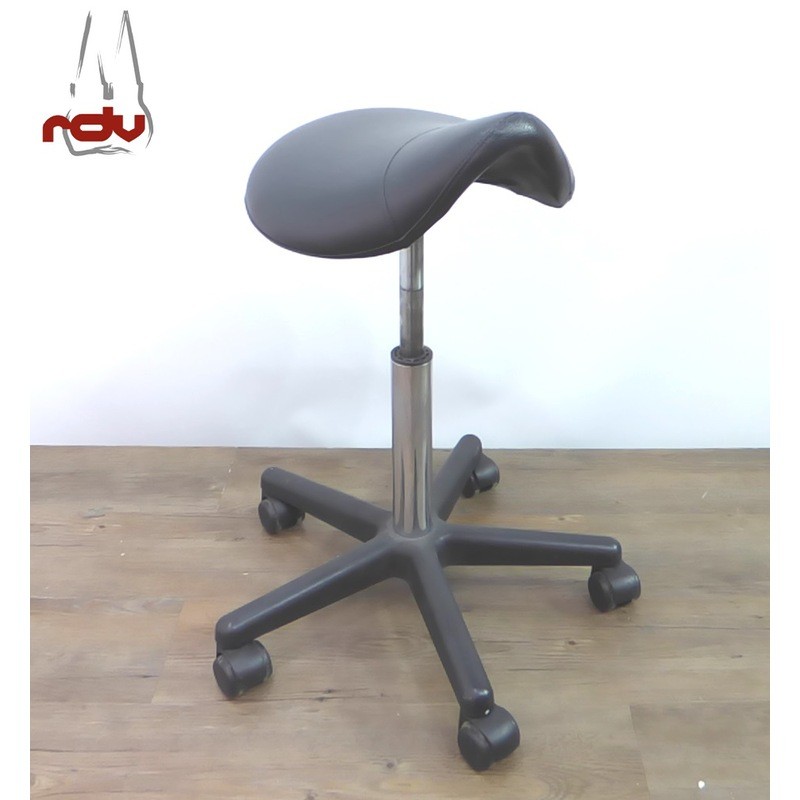 Sattelstuhl Rollhocker in schwarz Arbeitsstuhl schmaler Sitz Sattelsitz