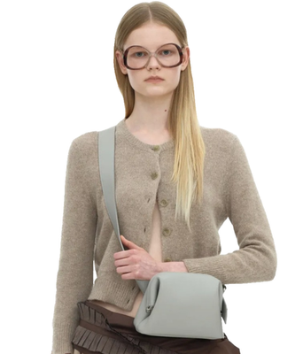 OSOI Pecan Brot Bag #GRAY# Leather Crossbody Messenger K-Brand | eBay