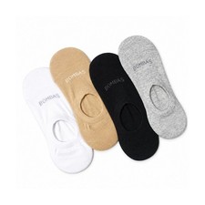 Bombas No-Show Socks 4-Pack Medium White/Beige/Black/Grey 