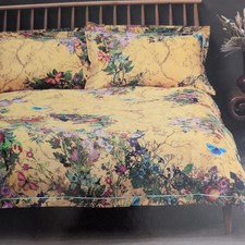 Image of BNWT Timorous Beasties 100%Cotton Bloomsbury Garden Cadmium King Bedding Set