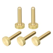 Knurled Thumb Screws, M5x25mm Flat Brass Bolts Grip Knobs Fasteners 5Pcs