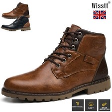 Men's Chelsea Casual Retro Leather Shoes Walking Hiking Formal Ankle Work Boots