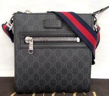 GUCCI Small Messenger Shoulder Bag 523599 GG Supreme Sherry Line Black Italy