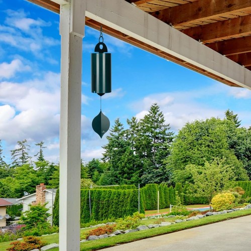 Woodstock Carillon a Vento Eroico Campanello a Vento Carillon a Vento per Esterno, 40" Verde Larg... - Foto 2 di 6