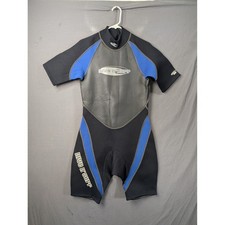 Dive N Surf Mens XL Shorty Wetsuit Black Blue Neoprene Spring Suit 5867