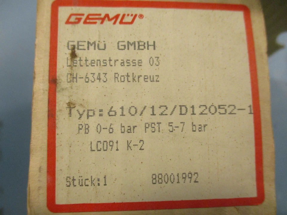 Válvula de diafragma Gemu DN12PN6PVDF GmbH DN 12 tipo 610 piezas 4-7 bar Foto 2 de 4