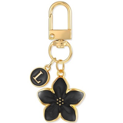 XGALBLA Cute Flower Initial Letter Keychain for Women, Flower Charms, Bag & P...