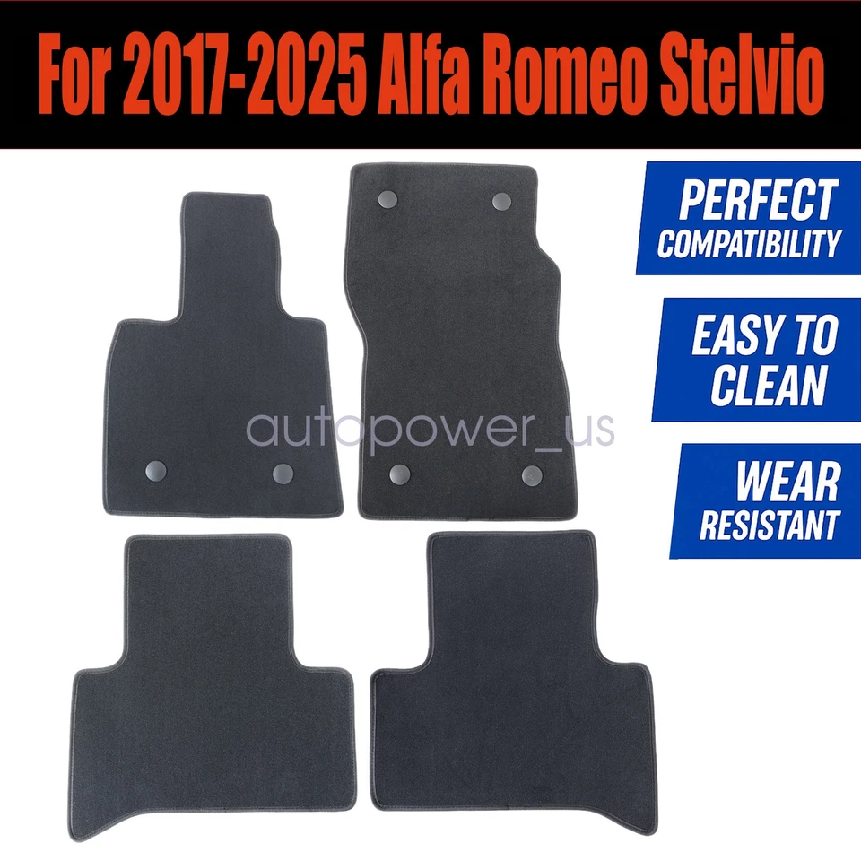 Alfombrillas alfombra terciopelo para Alfa Romeo Stelvio 2017 2018 2019 2020 2021 2022 4X Foto 3 de 4