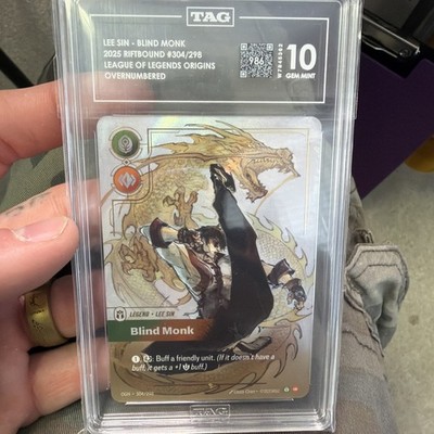 Lee Sin Blind Monk 2025 Riftbound Origins Overnumbered Foil TAG 10 #304 ...