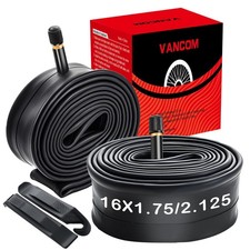 2-Pack 16" Bike Tubes 16x1.75/1.95/2.125 Butyl Rubber Inner Bicycle Tubes wit...