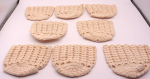 8 Vintage Hand Crocheted Glass Tumbler Bottle Coozies Koozies