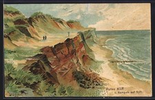 Künstler-AK Kampen auf Sylt, Partie am Roten Kliff 1910 