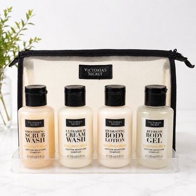 Victoria s Secret Coconut Milk Travel Set Body Care Mesh Bag 4 Pc New In Bag