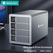 2/4/5 Bay USB3.0 Type B Hard Drive Enclosure External For 2.5&3.5" SATA HDD SSD
