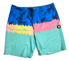 Hurley Phantom Surfing Board Shorts Swim Trunks Men Multicolor Sz 34 Unlined EUC