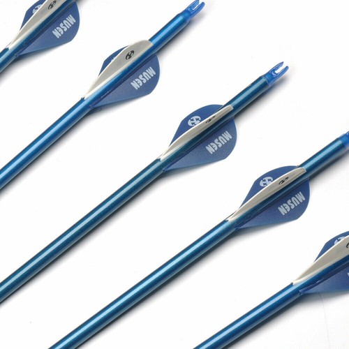 12PCS 30''Carbon Archery Arrows Blue Spine 340 Arrow For Compound Bow Shooting - Picture 9 of 11