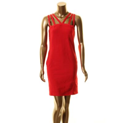 BEBE NEW Women's Red Caged Bandage Strapy Cocktail Bodycon Dress M TEDO |  eBay