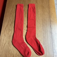 Lot Of 2 Adult Long Knee High Sports Socks for Football Soccer Baseball Red New