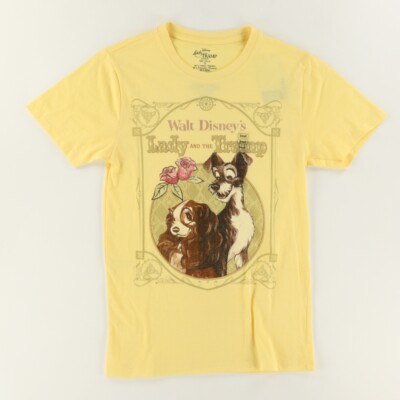 Disney Lady and the Tramp Solid T-Shirt Yellow Men's S | eBay