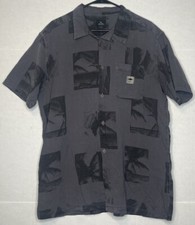 RIP CURL THE SEARCH MEN'S SHORT SLEEVE BUTTON UP DRESS SHIRT GREY SIZE XL