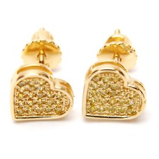 8 mm Heart Gold Silver Plated Screw Back Stud Earrings 920