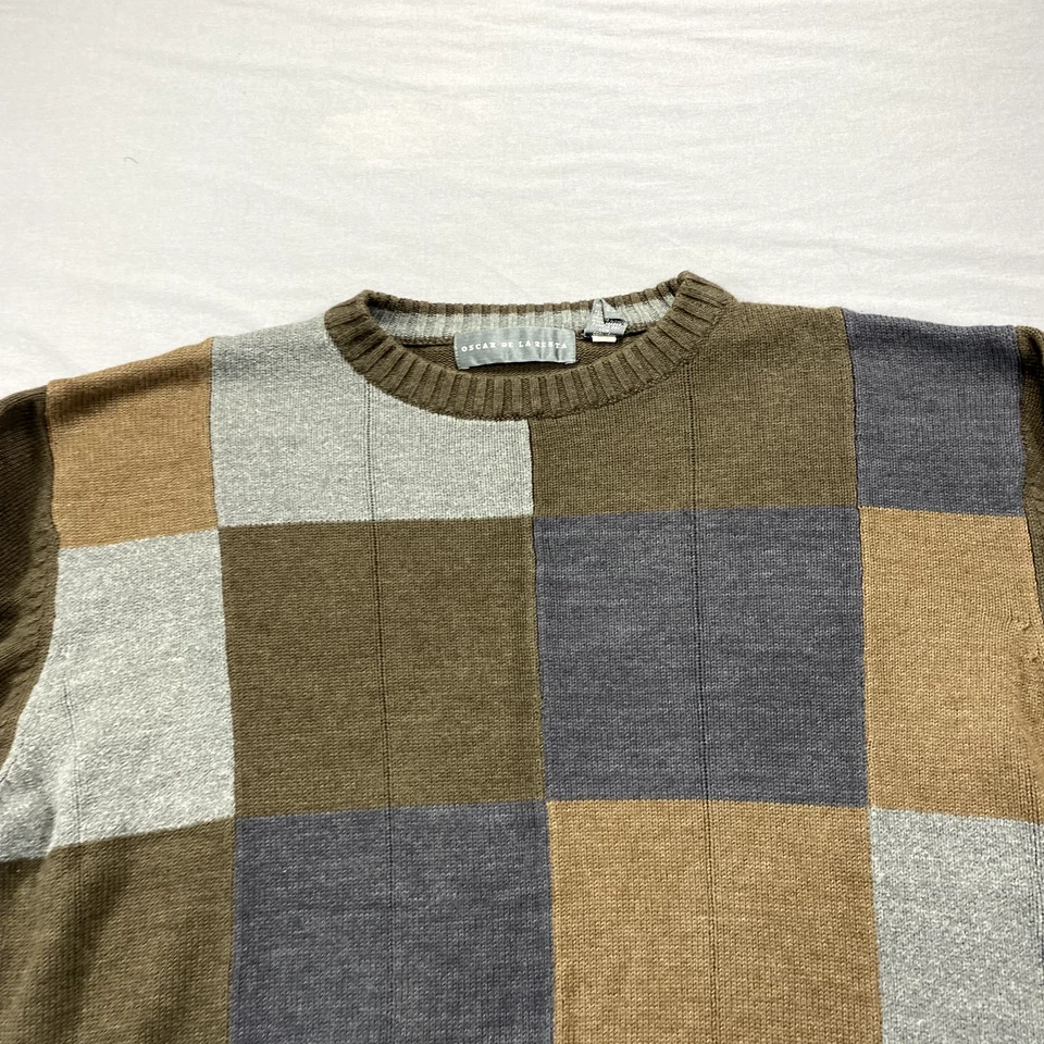 Suéter Oscar De La Renta Para Hombres XL Verde Cuello Redondo Pullover Informal Tejido Abuelo Foto 3 de 4