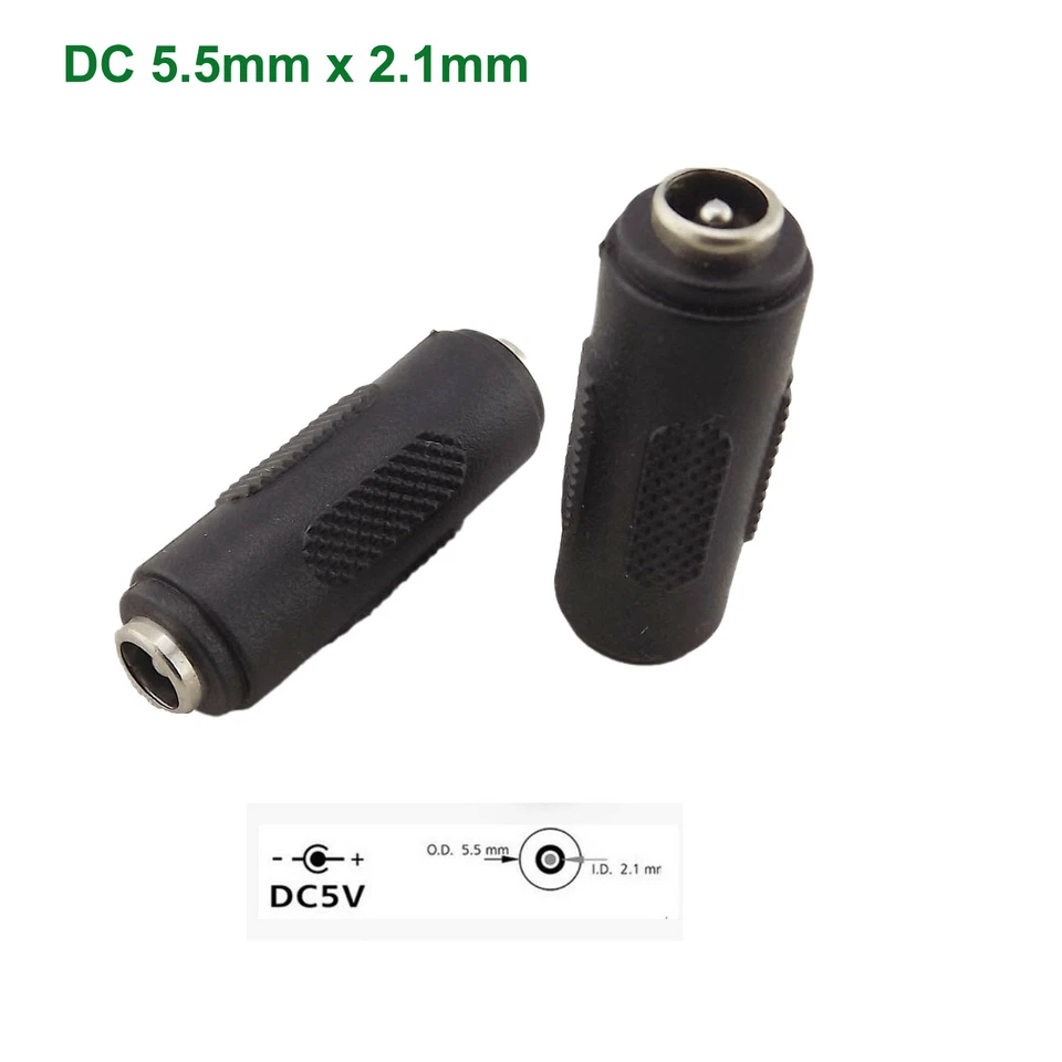 5.5mm x 2.1mm Female to 5.5mmx 2.1mm Female Jack CCTV DC Power Adapter Connector - Image 2 of 4