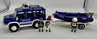 Vintage PLAYMOBIL 4087 Rescue Boat SUV & Transporter 1993 & 2001 W/figures
