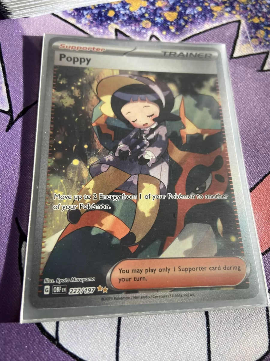 Pokemon TCG Obsidian Flames 227/197 Poppy Full Alternative Art Rare Trainer  Card