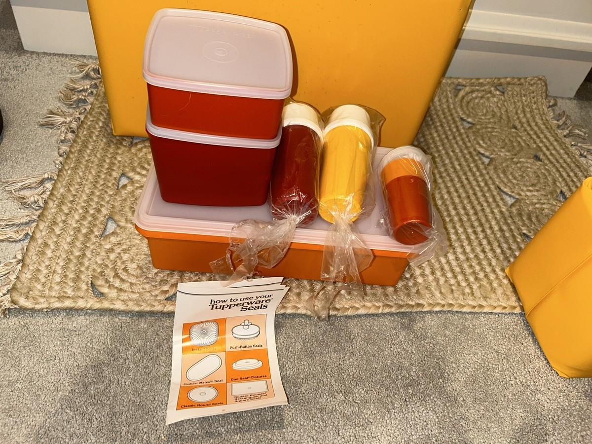 Tupperware ピクニックセット VINTAGE 70-80's TUPPERWARE 20-pc Picnic Set - Orange & White