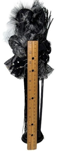 16” Witch Figurine Black Dress Halloween Decor String Skirt Friendly Happy Pagan - Picture 3 of 3