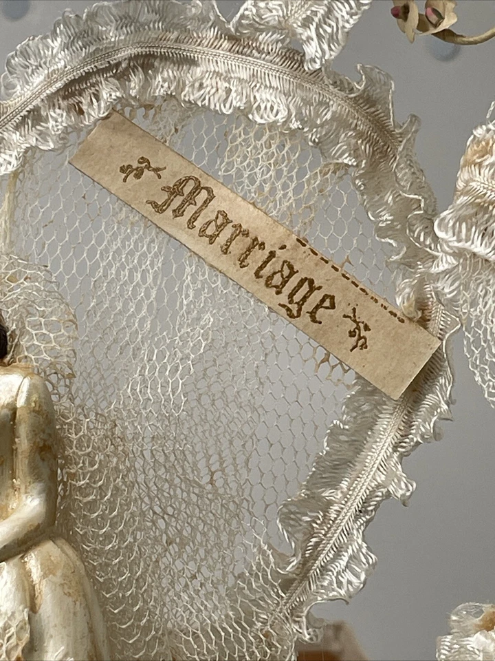 Caja de música antigua de colección para decoración de pasteles de boda caja original matrimonio RARA Foto 3 de 4